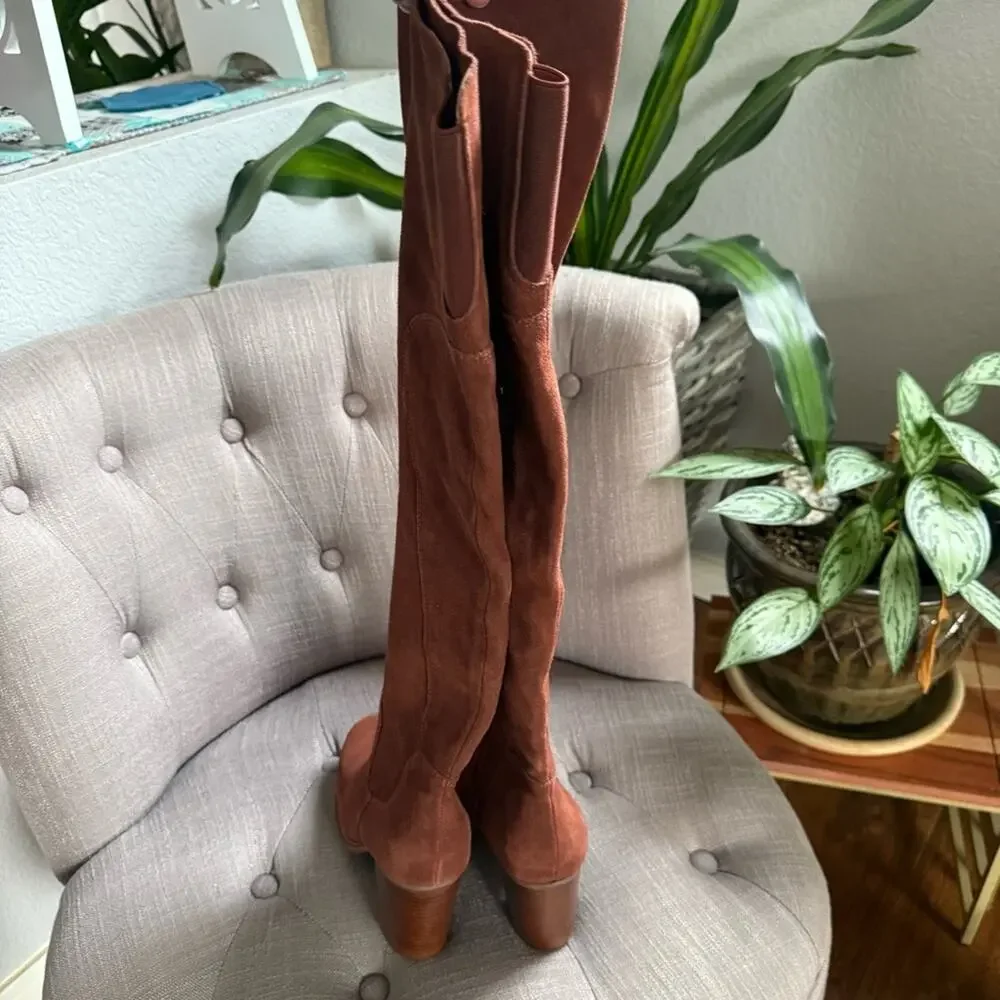 Kelsi Dagger Suede Leather Over the Knee Heels Boots Women’s 8.5